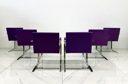 Knoll BRNO Flat Bar Armchairs by Mies van der Rohe, Set of 6