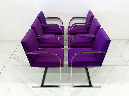 Knoll BRNO Flat Bar Armchairs by Mies van der Rohe, Set of 6