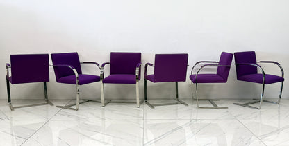 Knoll BRNO Flat Bar Armchairs by Mies van der Rohe, Set of 6
