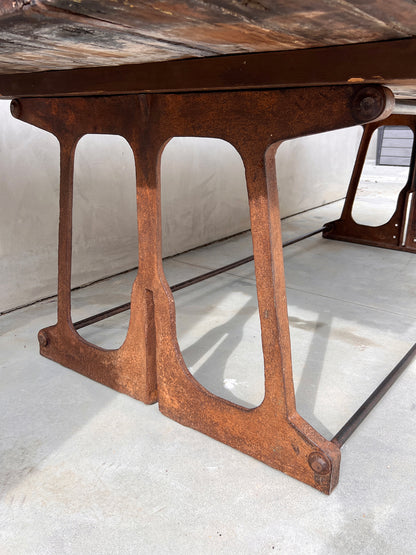Industrial Modern Dining Table Walnut, Iron, 1940's