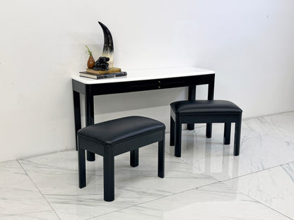 Art Deco Console With Matching Leather Benches, C. 1950's