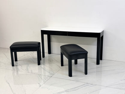 Art Deco Console With Matching Leather Benches, C. 1950's