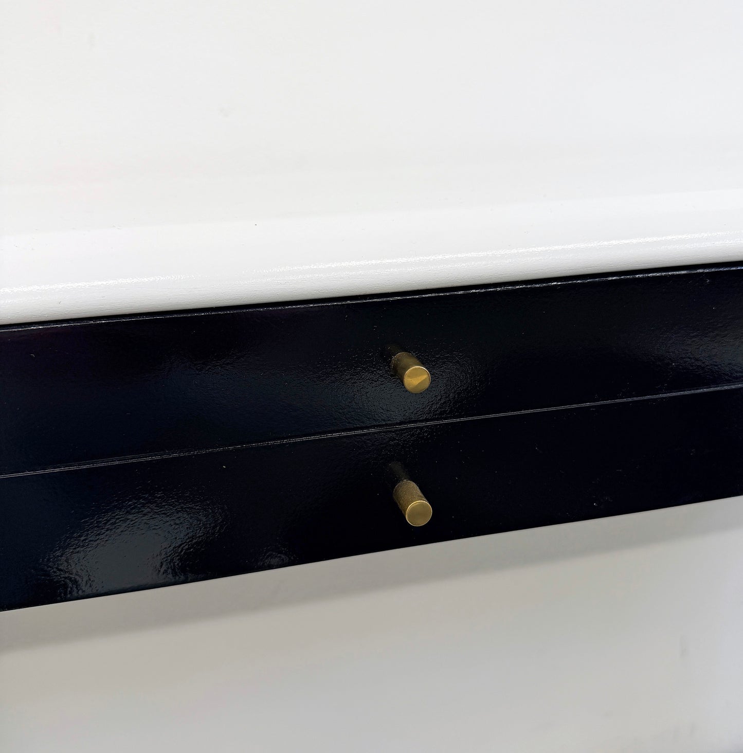 Art Deco Console With Matching Leather Benches, C. 1950's