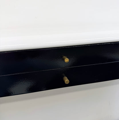 Art Deco Console With Matching Leather Benches, C. 1950's