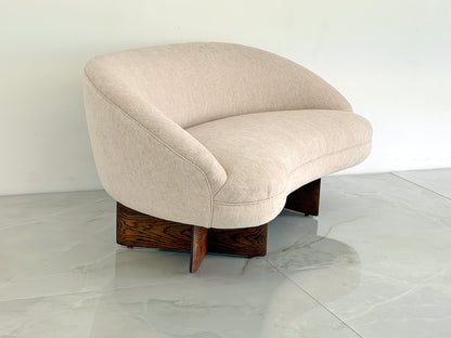Vladimir Kagan for Kagan-Dreyfuss Inc. Model '6999' Loveseat, Chenille, 1950's