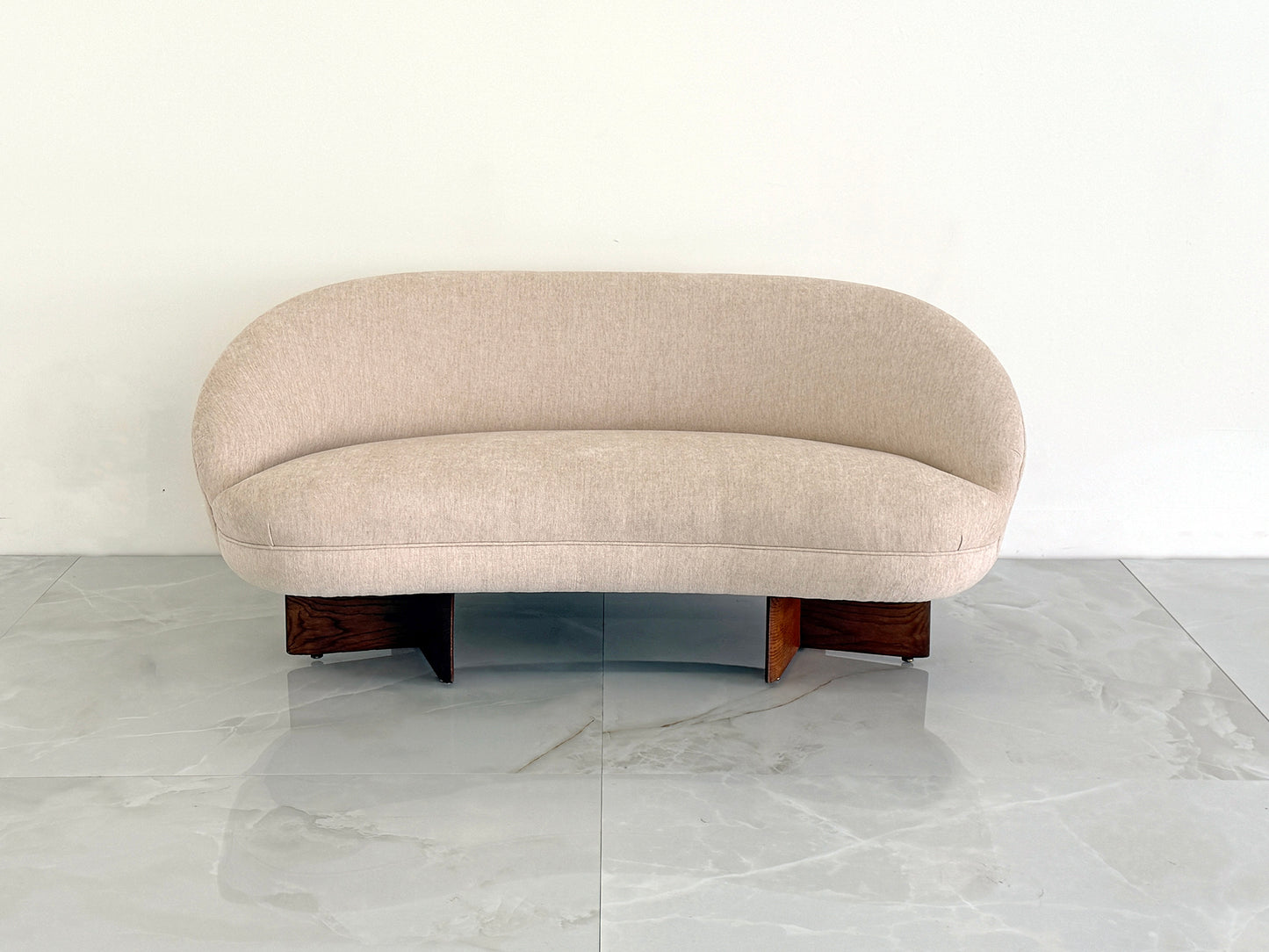 Vladimir Kagan for Kagan-Dreyfuss Inc. Model '6999' Loveseat, Chenille, 1950's