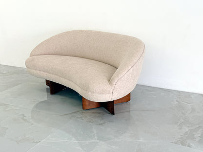 Vladimir Kagan for Kagan-Dreyfuss Inc. Model '6999' Loveseat, Chenille, 1950's