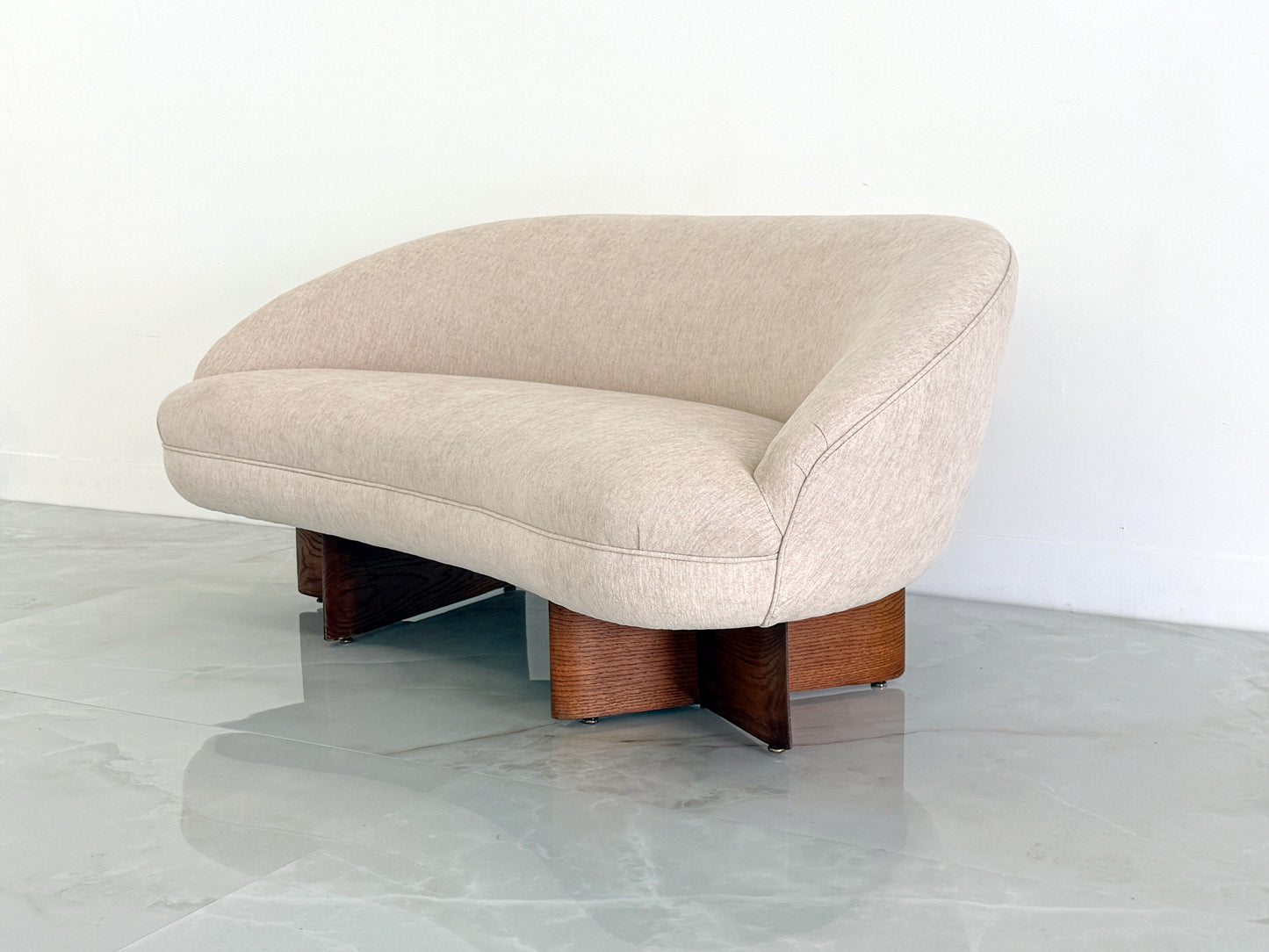 Vladimir Kagan for Kagan-Dreyfuss Inc. Model '6999' Loveseat, Chenille, 1950's