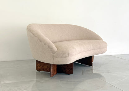 Vladimir Kagan for Kagan-Dreyfuss Inc. Model '6999' Loveseat, Chenille, 1950's