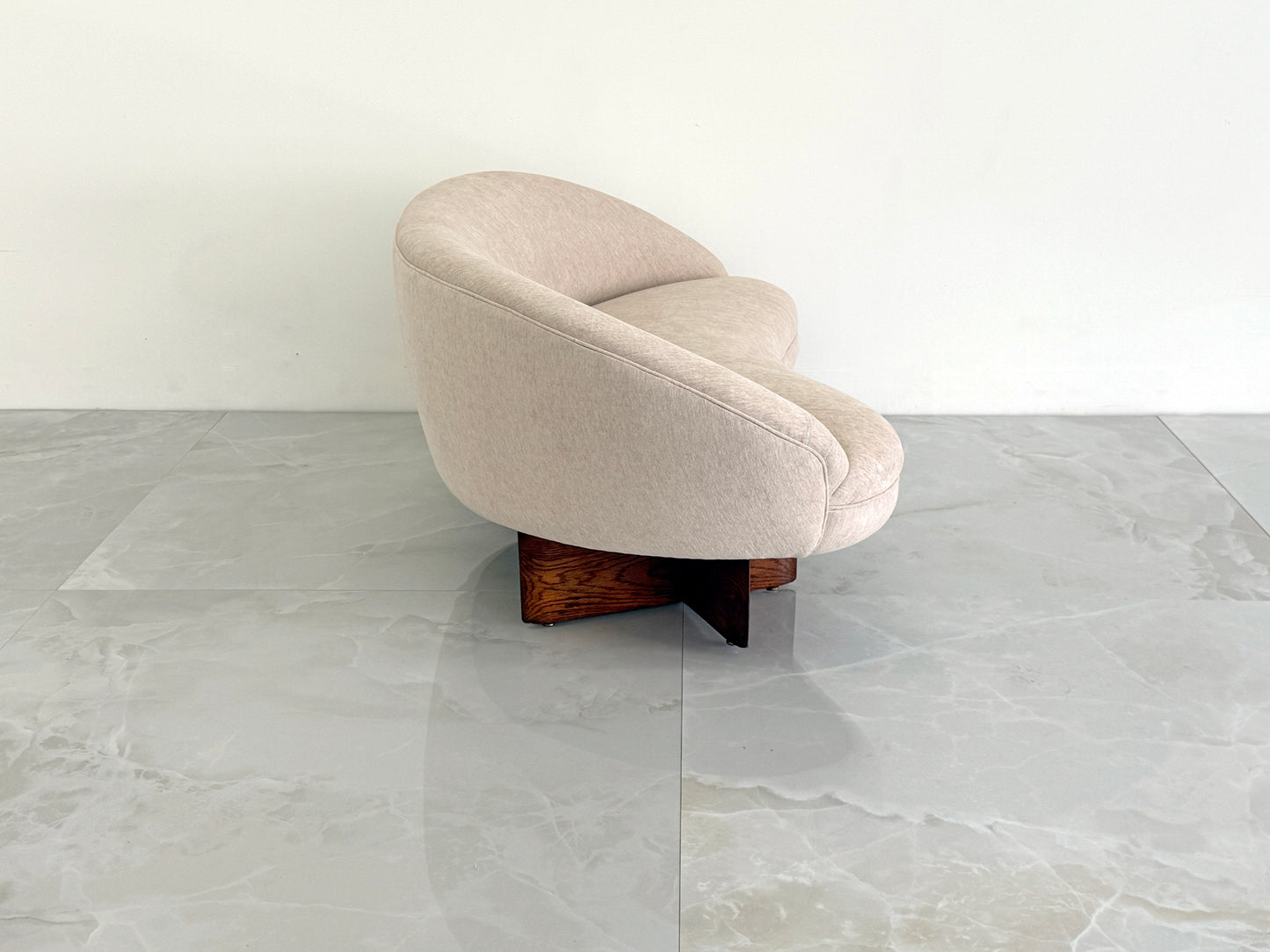 Vladimir Kagan for Kagan-Dreyfuss Inc. Model '6999' Loveseat, Chenille, 1950's