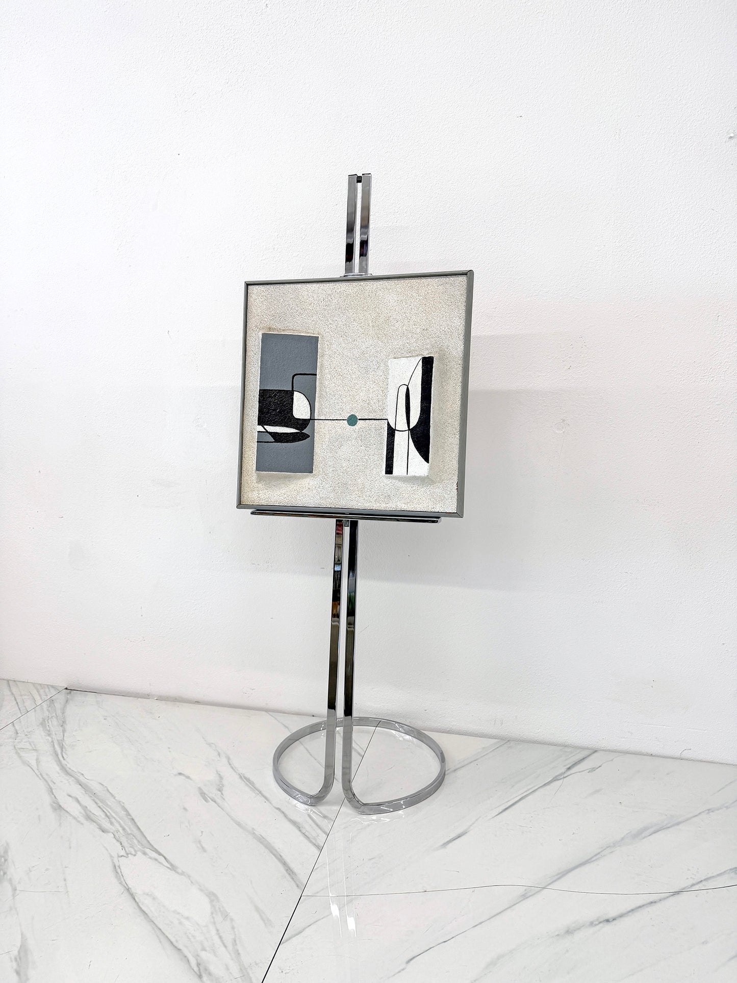 Stunning Chrome Easel by Elaine Cohen for Design Institute of America, 1970's
