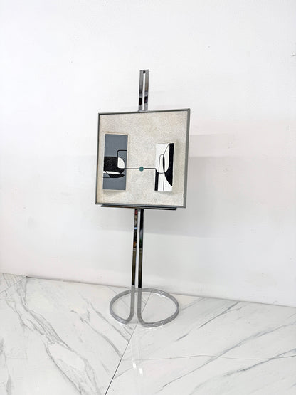 Stunning Chrome Easel by Elaine Cohen for Design Institute of America, 1970's