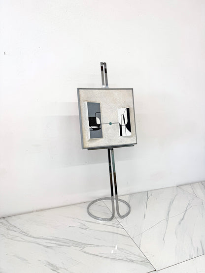 Stunning Chrome Easel by Elaine Cohen for Design Institute of America, 1970's