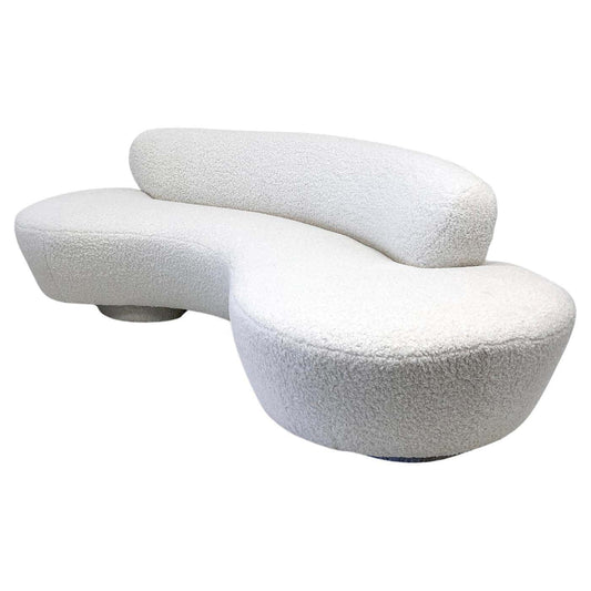 Vladimir Kagan Serpentine Cloud Sofa for Directional in Heavy Ivory Boucle