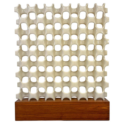 Patinated Sculpta-Grille Bones Screen on Walnut Base by Richard Harvey, 1960s