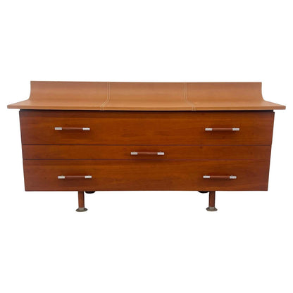 Roche Bobois Leather Top Vanity Dresser, Luigi Gorgoni