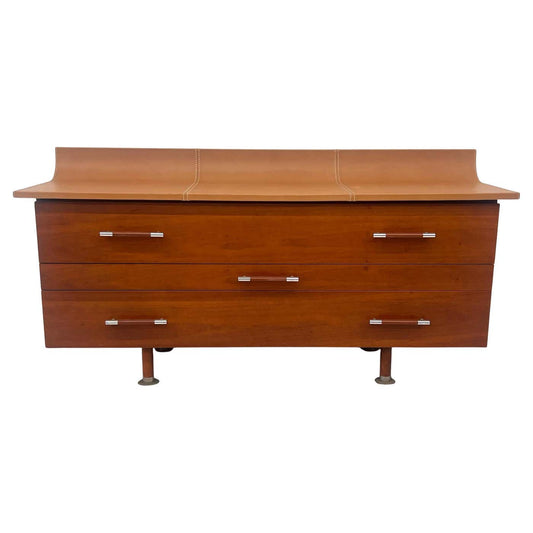 Roche Bobois Leather Top Vanity Dresser, Luigi Gorgoni