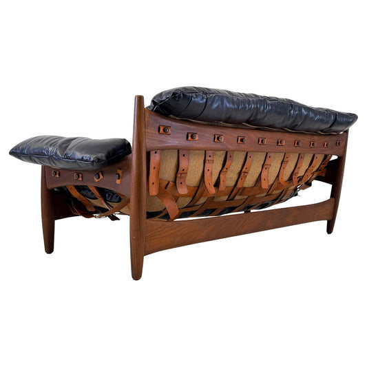 Sergio Rodrigues Mole Sheriff Sofa, Jacaranda Rosewood, Leather, 1960's