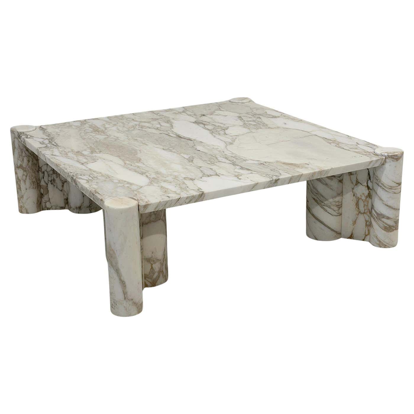 Gae Aulenti Jumbo Coffee Table, Arabescato Marble, Knoll, 1960's