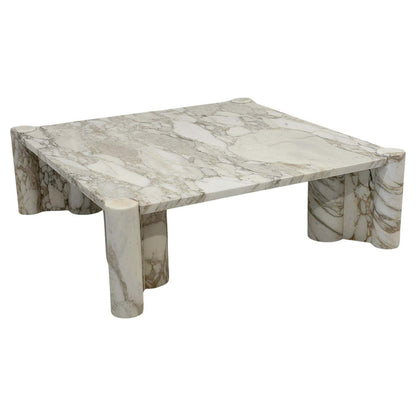 Gae Aulenti Jumbo Coffee Table, Arabescato Marble, Knoll, 1960's