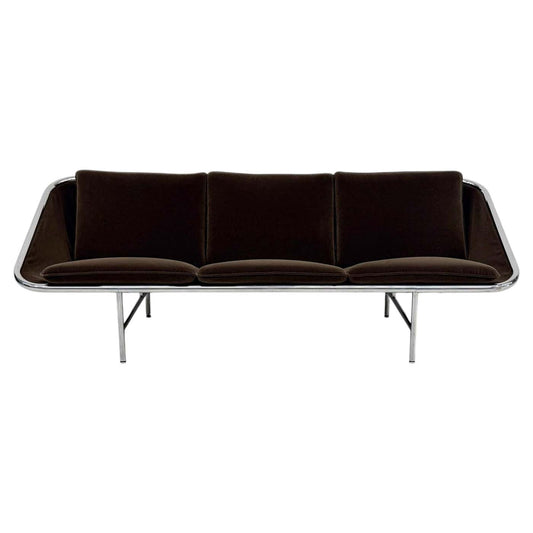 Rare George Nelson for Herman Miller Sling Sofa, Model 6832 in Chocolate Rohleder Velvet