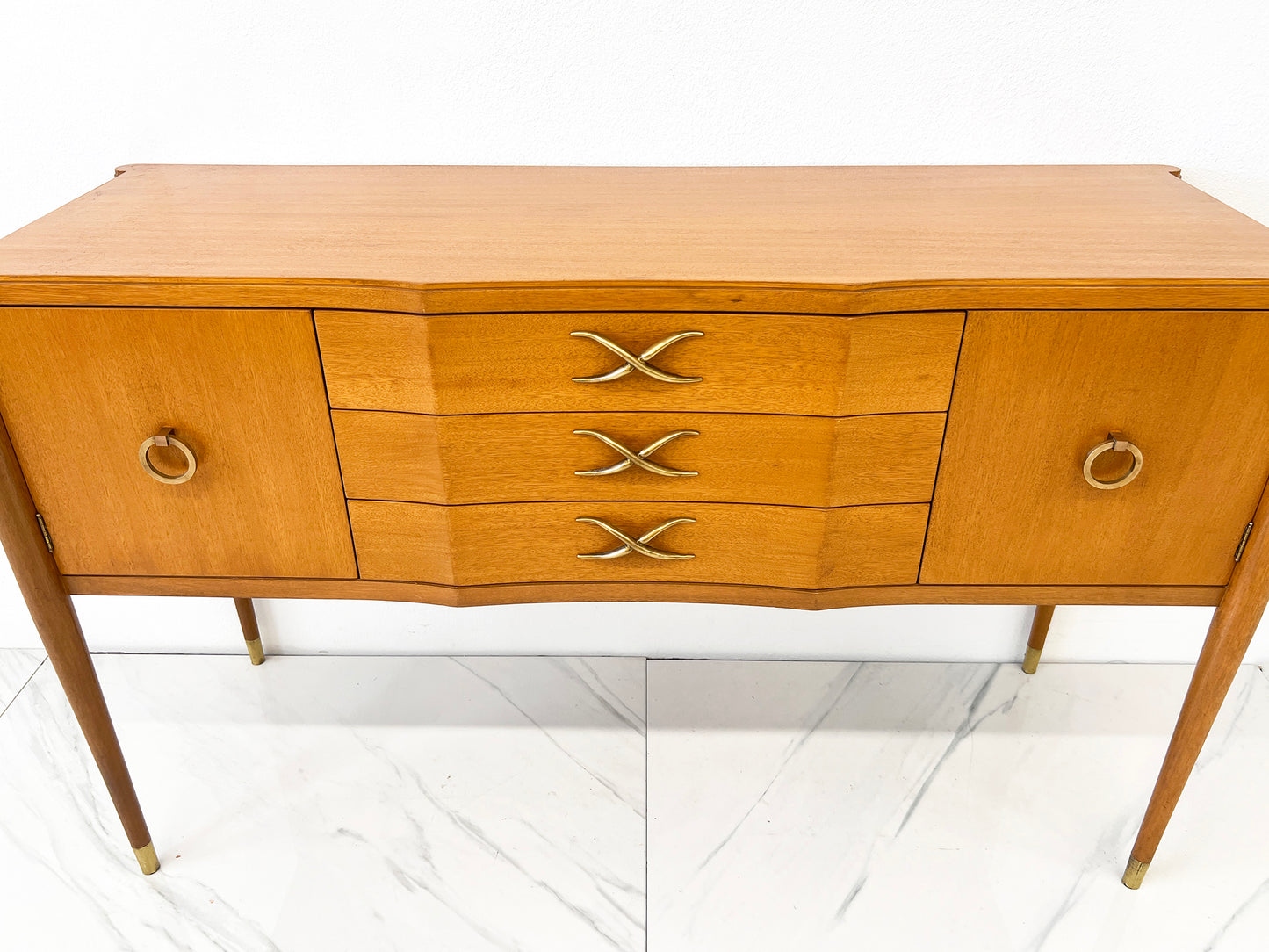 Mahogany and Brass Sideboard, Paul Frankl, Brown Saltman, 1940's