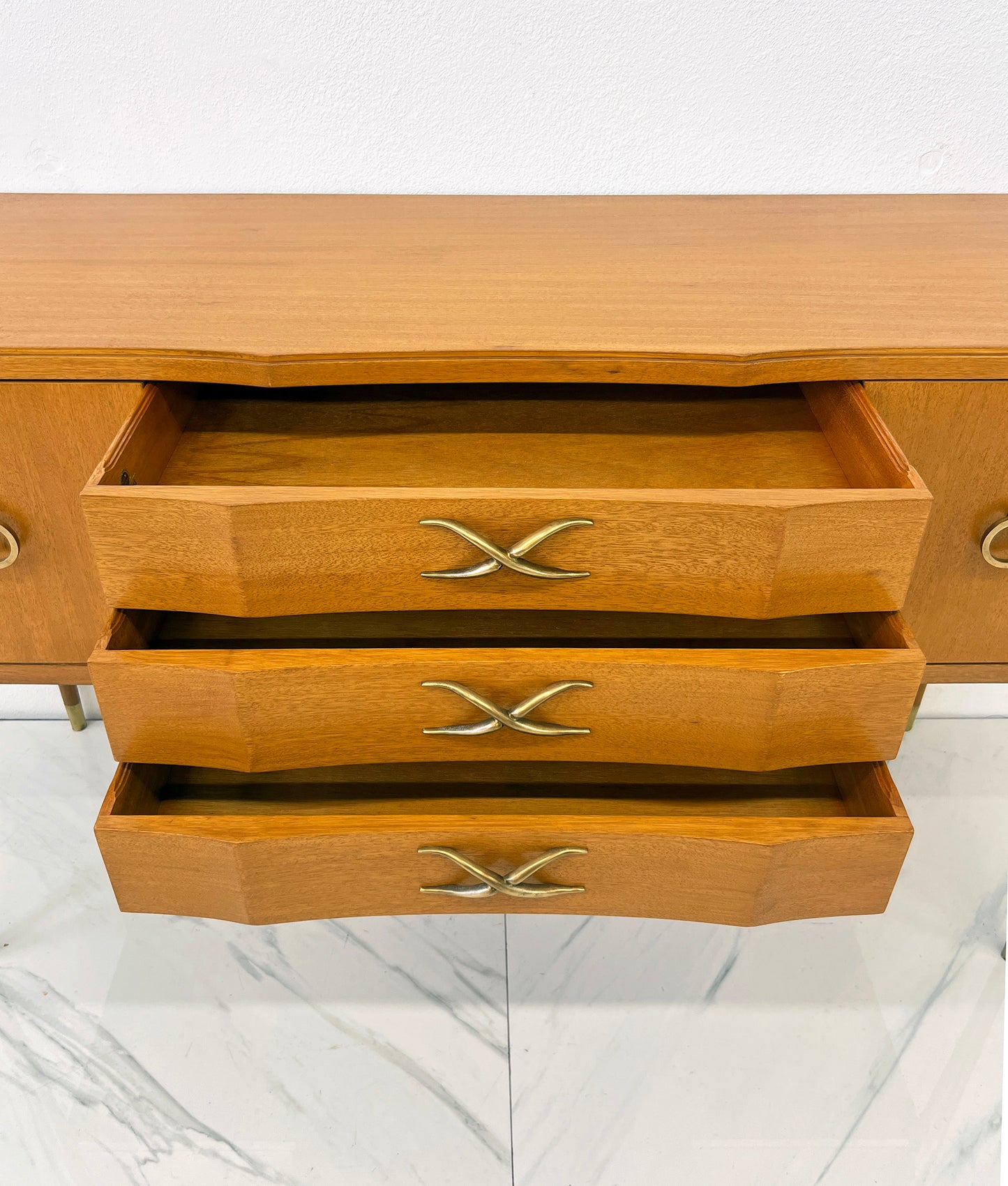 Mahogany and Brass Sideboard, Paul Frankl, Brown Saltman, 1940's