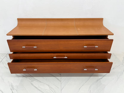 Roche Bobois Leather Top Vanity Dresser, Luigi Gorgoni