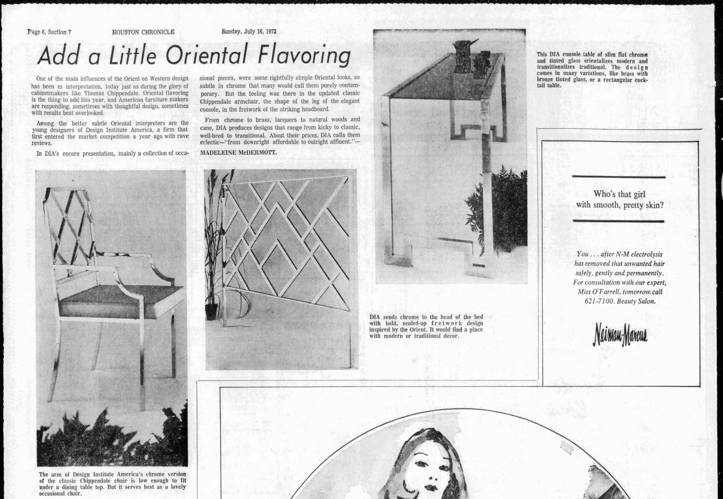 Monumental Chrome "Oriental" King Headboard & Frame, Elaine Cohen, D.I.A., 1972
