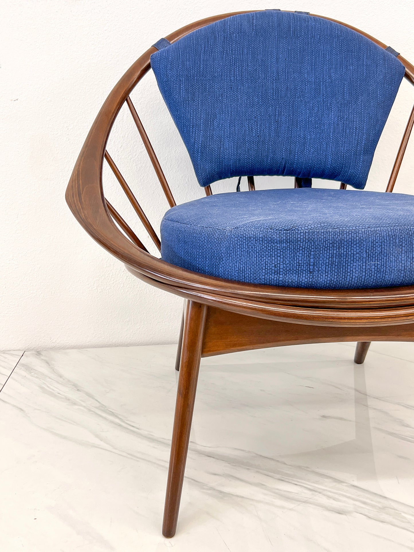 Hoop Chairs, A Pair, by Ib Kofod-Larsen for Selig, Denmark, c. 1964