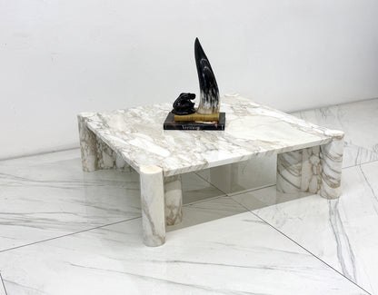 Gae Aulenti Jumbo Coffee Table, Arabescato Marble, Knoll, 1960's