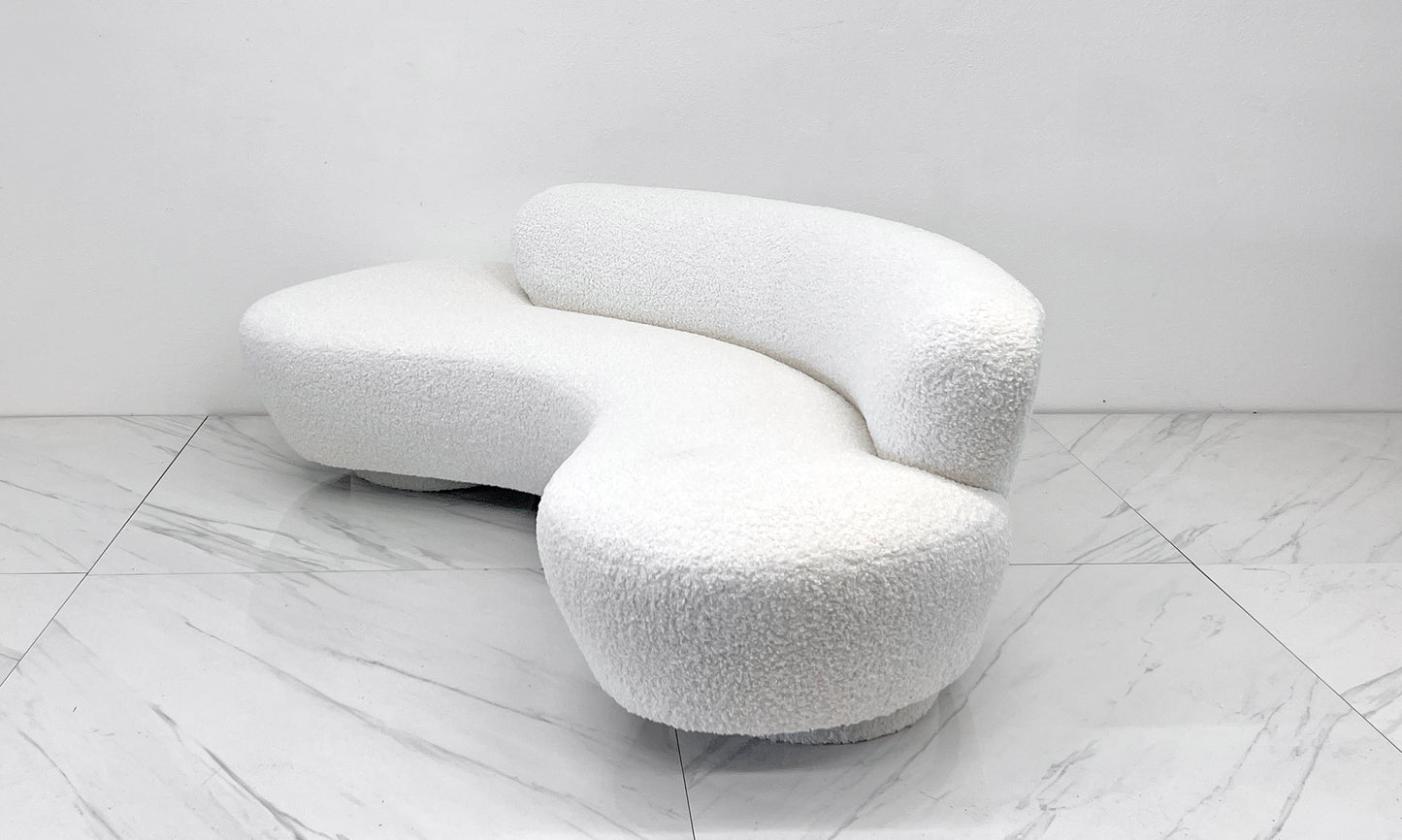 Vladimir Kagan Serpentine Cloud Sofa for Directional in Heavy Boucle