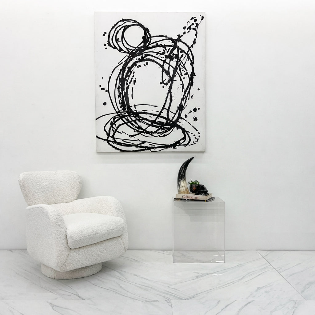 Vladimir Kagan "Papa Bear" Swivel Rocking Chair, in Boucle, Directional, 1980's