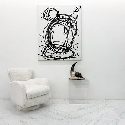 Vladimir Kagan "Papa Bear" Swivel Rocking Chair, in Boucle, Directional, 1980's