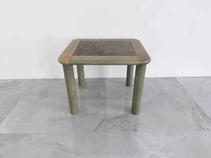 Goatskin and Suede Flip Top Game Table, Karl Springer, 1970's
