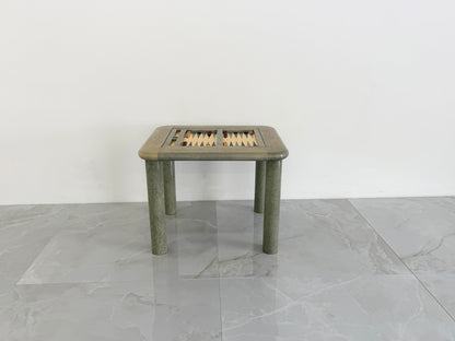 Goatskin and Suede Flip Top Game Table, Karl Springer, 1970's