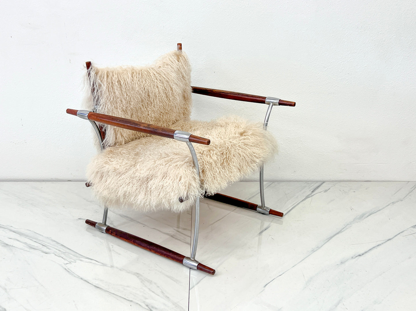 Stokkestol Chair, Jens Quistgaard for Nissen Langaa, Rosewood, Sheepskin, 1960's