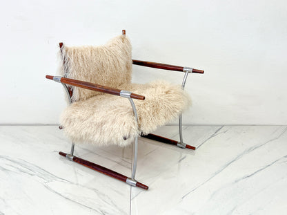 Stokkestol Chair, Jens Quistgaard for Nissen Langaa, Rosewood, Sheepskin, 1960's