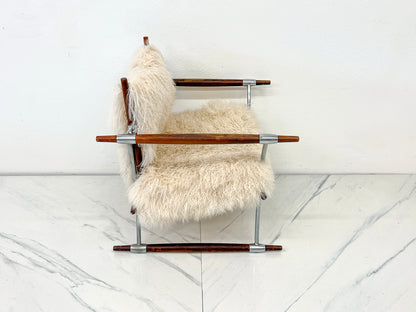 Stokkestol Chair, Jens Quistgaard for Nissen Langaa, Rosewood, Sheepskin, 1960's