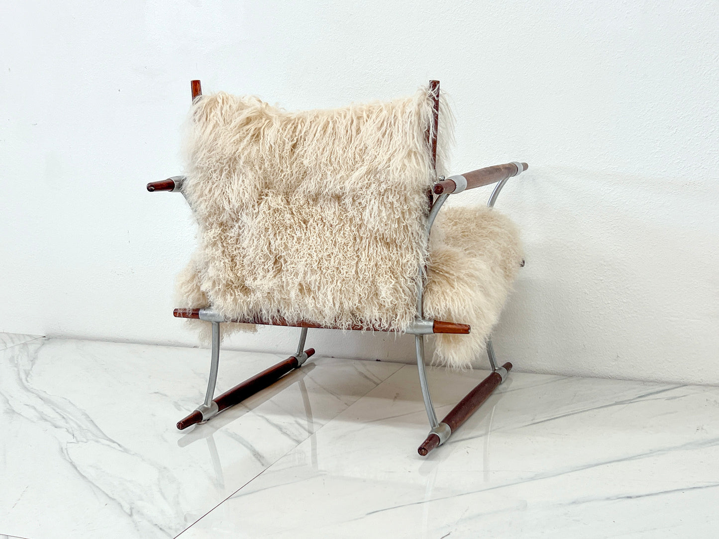 Stokkestol Chair, Jens Quistgaard for Nissen Langaa, Rosewood, Sheepskin, 1960's