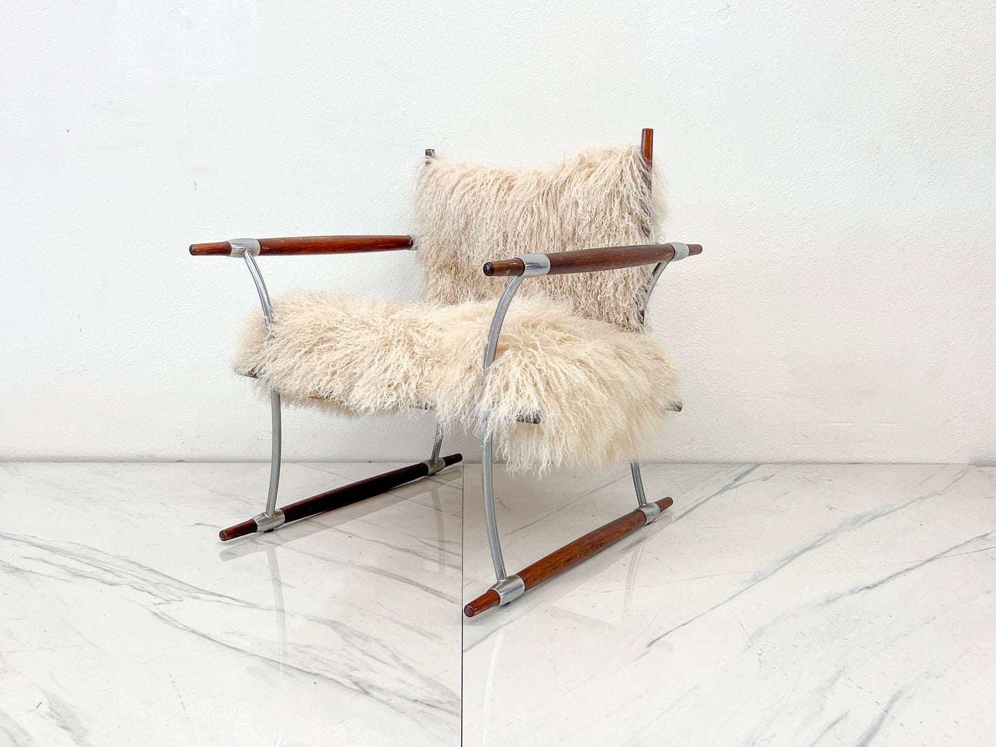 Stokkestol Chair, Jens Quistgaard for Nissen Langaa, Rosewood, Sheepskin, 1960's