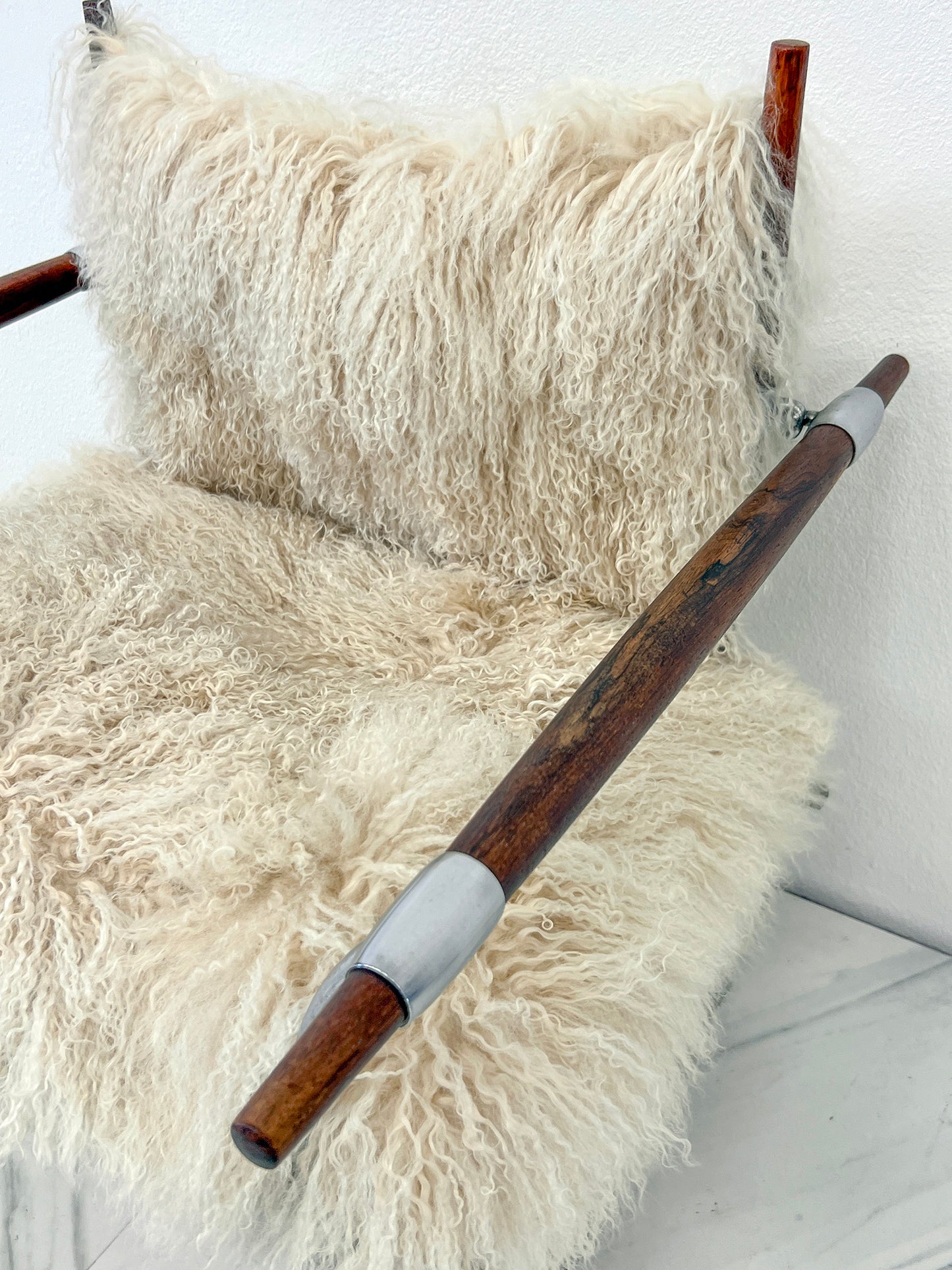 Stokkestol Chair, Jens Quistgaard for Nissen Langaa, Rosewood, Sheepskin, 1960's