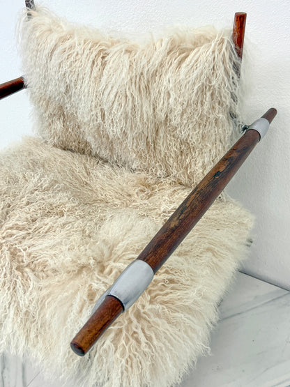 Stokkestol Chair, Jens Quistgaard for Nissen Langaa, Rosewood, Sheepskin, 1960's