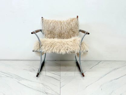 Stokkestol Chair, Jens Quistgaard for Nissen Langaa, Rosewood, Sheepskin, 1960's