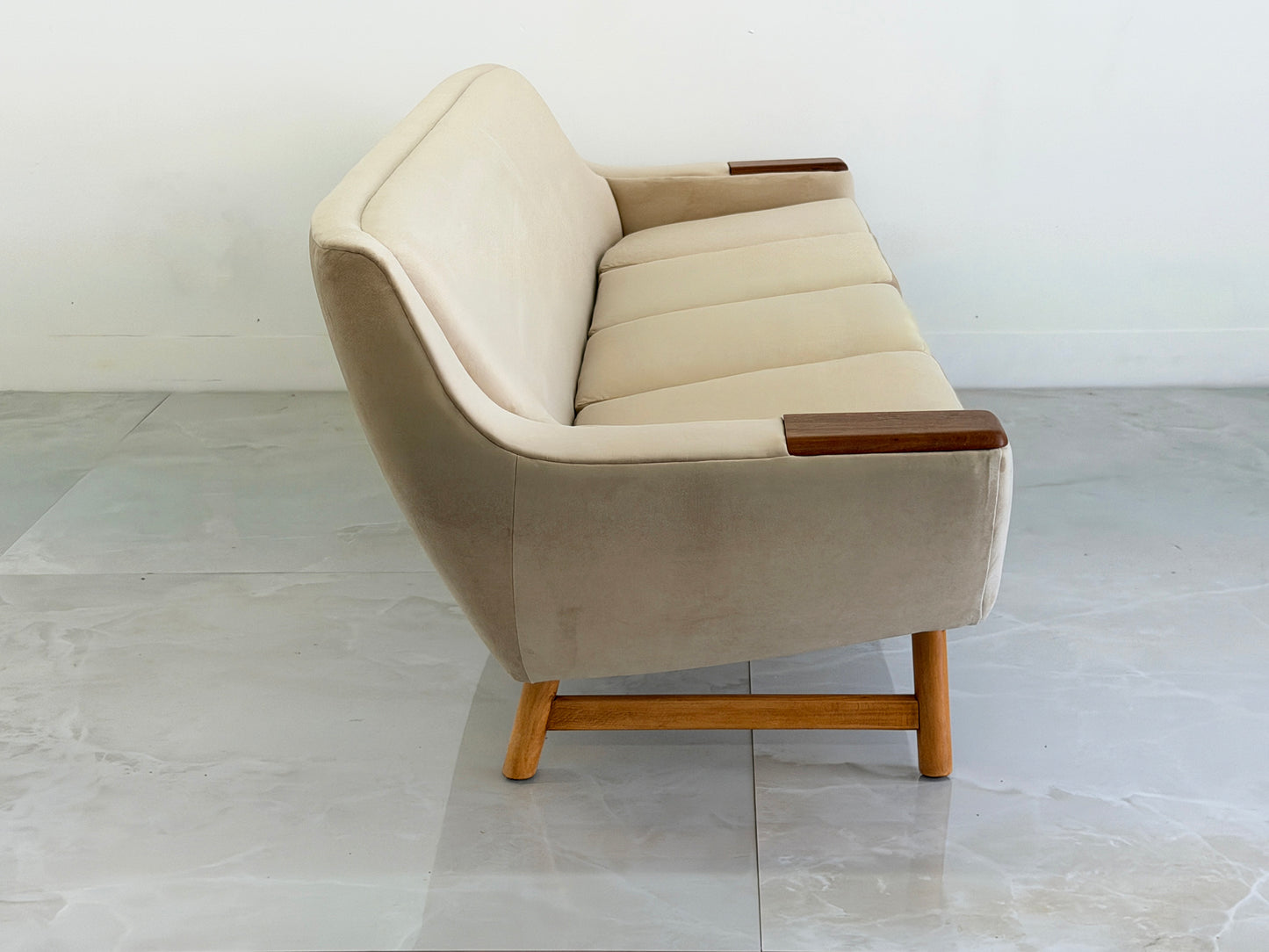 Danish Modern Sofa with Teak Paws, Oak H - Base, 1960's, 2 Configurations Included