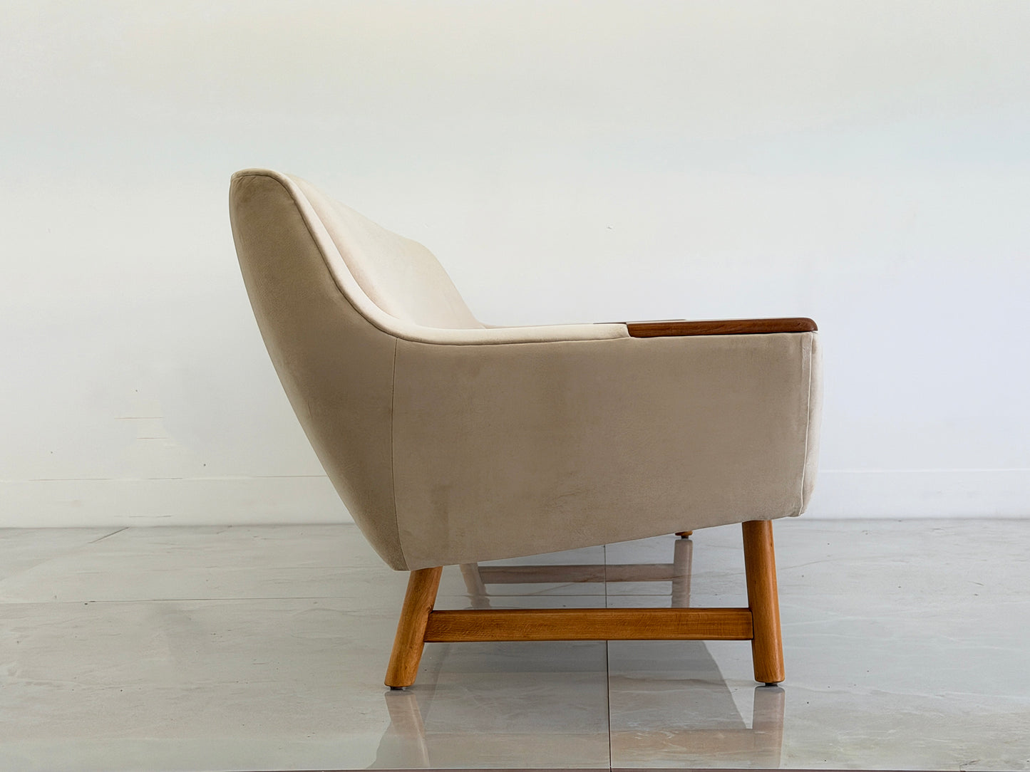 Danish Modern Sofa with Teak Paws, Oak H - Base, 1960's, 2 Configurations Included