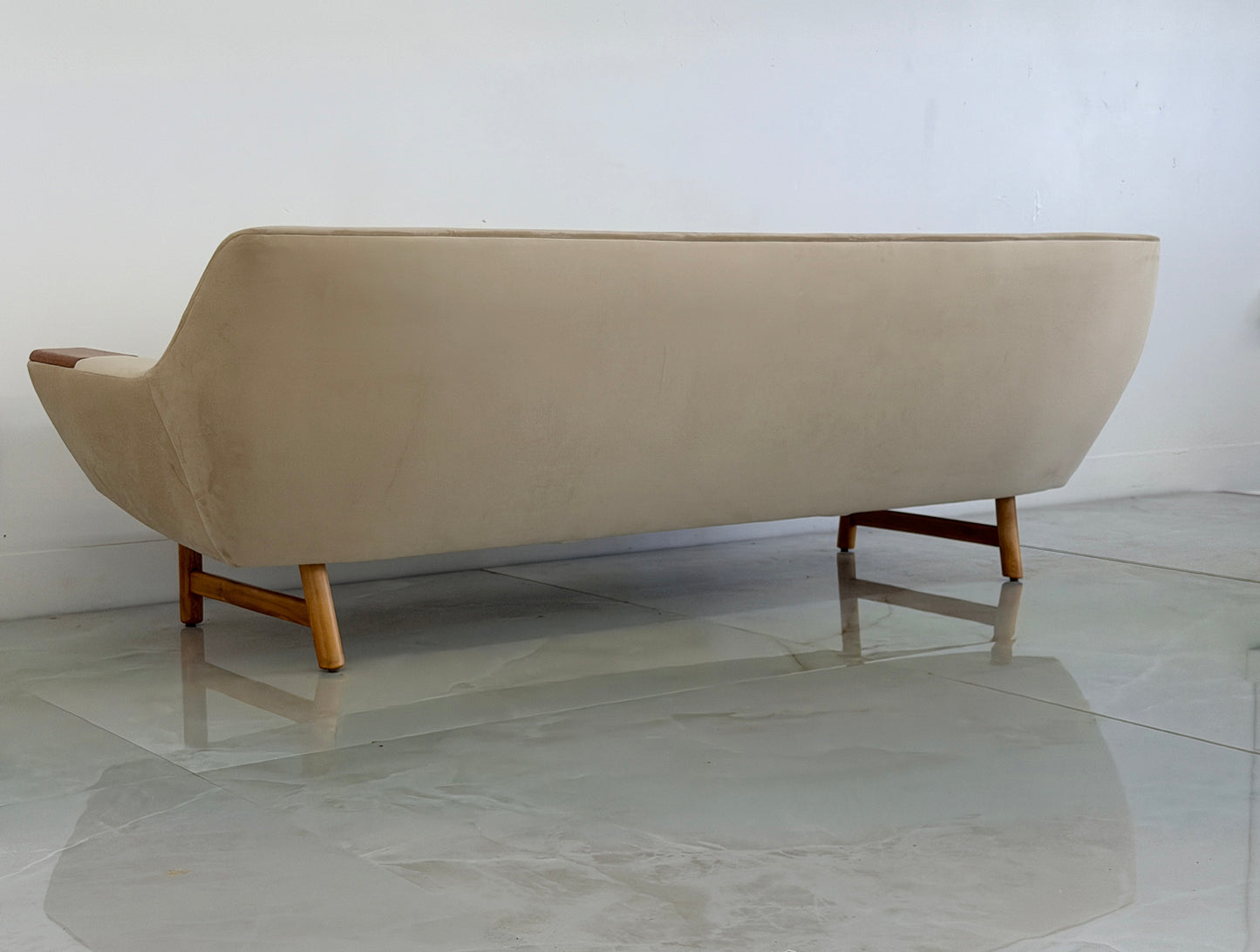 Danish Modern Sofa with Teak Paws, Oak H - Base, 1960's, 2 Configurations Included