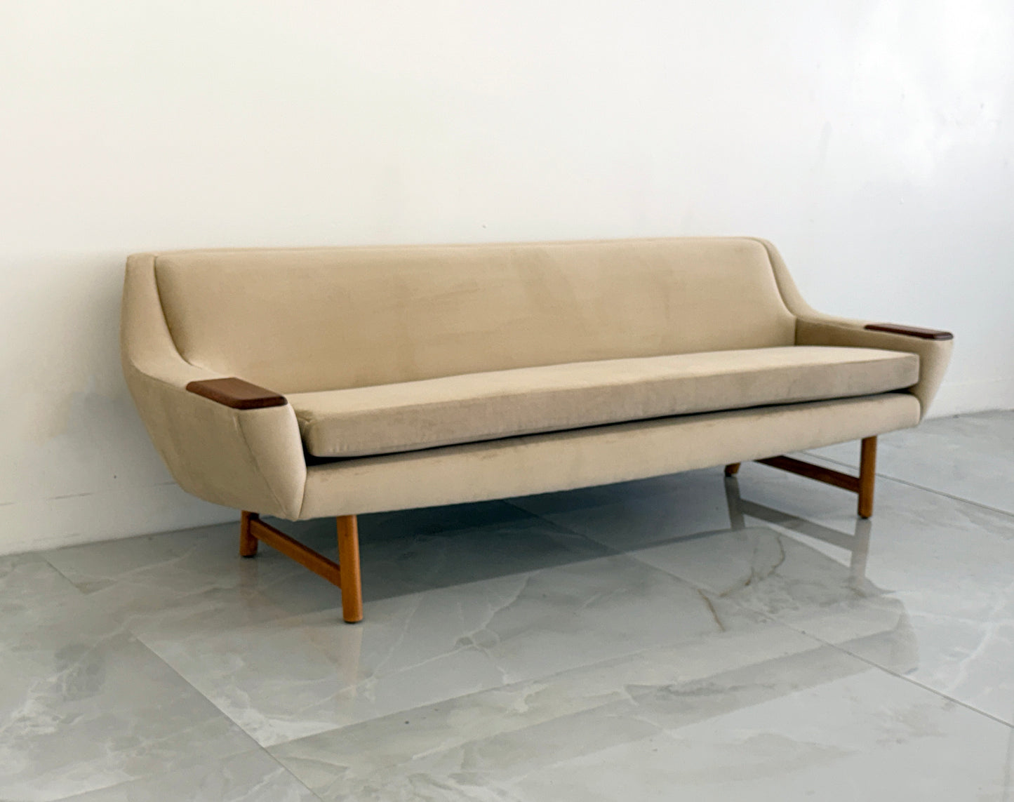 Danish Modern Sofa with Teak Paws, Oak H - Base, 1960's, 2 Configurations Included