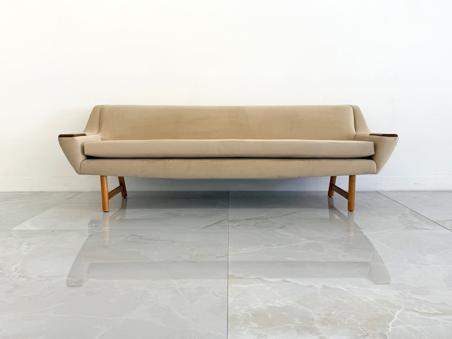 Danish Modern Sofa with Teak Paws, Oak H - Base, 1960's, 2 Configurations Included