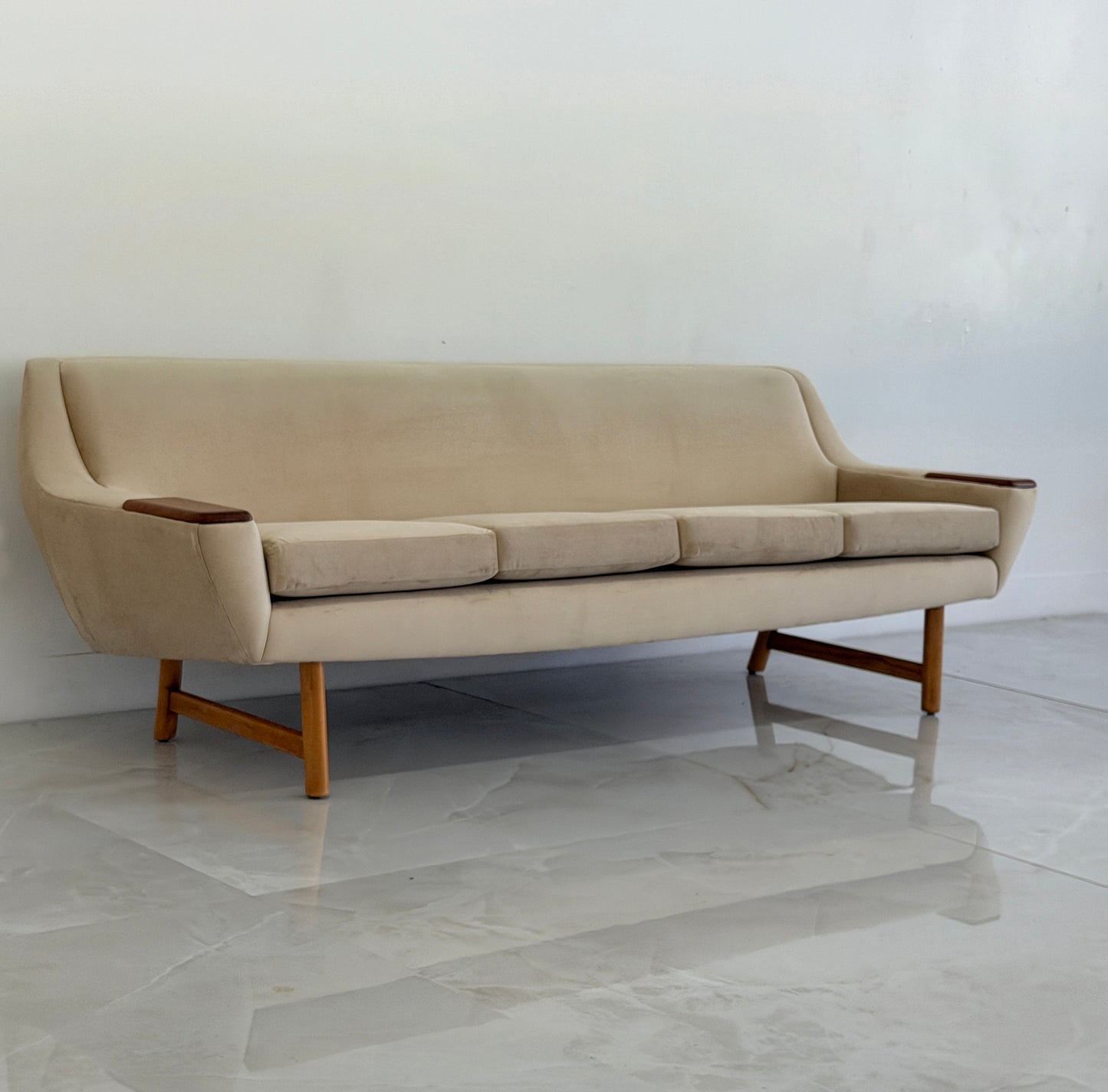 Danish Modern Sofa with Teak Paws, Oak H - Base, 1960's, 2 Configurations Included